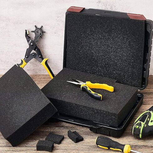 حشوات اسفنجية للحافظات من يويماس، عبوة من قطعتين من فوم بيك اند باك بوكس 15.7 × 11.81 × 1.97 انش، صينية فوم مكعبة مسبقا قابلة للتخصيص، صناديق ادوات اسفنجية قابلة للتخصيص للحافظات المتشابكة وهدايا in Kuwait