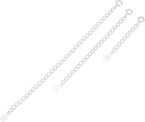 1pc Adabele Authentic Gold Plated Sterling Silver Chain Extender with Clasp Strong Removable Adjustable 2 inch Raindrop Chain Extension for Necklace Bracelet Anklet Jewelry Making SS309-2 in Kuwait