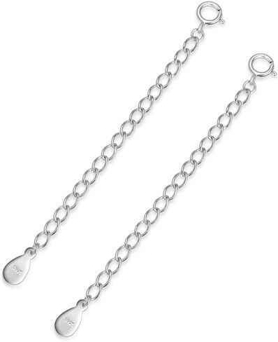 1pc Adabele Authentic Gold Plated Sterling Silver Chain Extender with Clasp Strong Removable Adjustable 2 inch Raindrop Chain Extension for Necklace Bracelet Anklet Jewelry Making SS309-2 in Kuwait