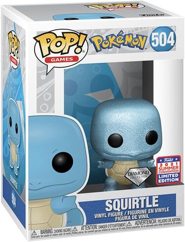 Funko POP! Games: Pokemon Squirtle Diamond Collection 2021 FunKon Exclusive 504 Shared Summer in Saudi Arabia