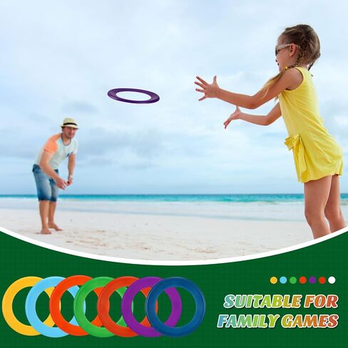 Lenwen 48 Pcs Kid’s Flying Rings Flying Disc for Kids Soft Flying Ring Outdoor Pool Disc for Beach Camping Yard Lawn Backyard Garden Pets Games Party Favors, Assorted Colors in Saudi Arabia
