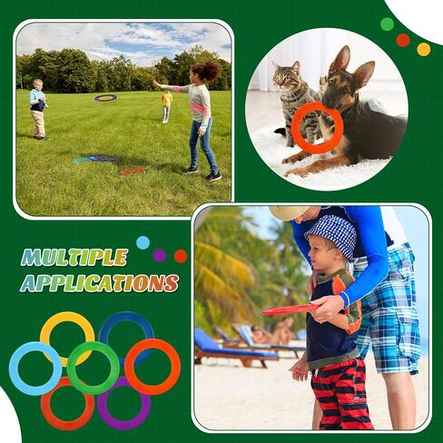 Lenwen 48 Pcs Kid’s Flying Rings Flying Disc for Kids Soft Flying Ring Outdoor Pool Disc for Beach Camping Yard Lawn Backyard Garden Pets Games Party Favors, Assorted Colors in Saudi Arabia
