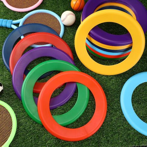 Lenwen 48 Pcs Kid’s Flying Rings Flying Disc for Kids Soft Flying Ring Outdoor Pool Disc for Beach Camping Yard Lawn Backyard Garden Pets Games Party Favors, Assorted Colors in Saudi Arabia