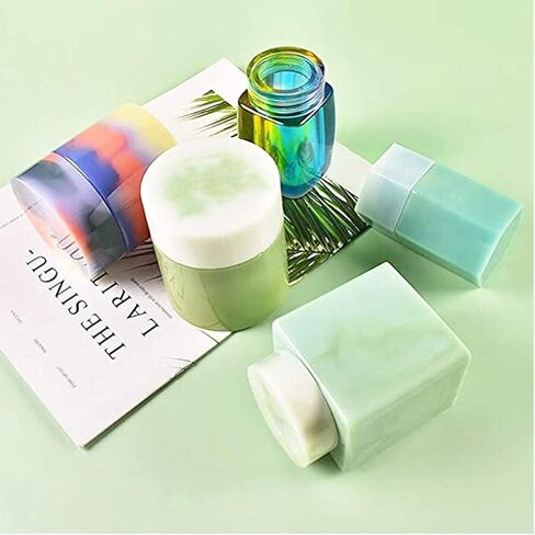 4 قطع مختومة وعاء سيليكون العفن زجاجة التخزين مع غطاء ايبوكسي الراتنج العفن DIY حاوية الحلوى زهرة وعاء أداة جعل شمعة حامل الحرفية in Kuwait