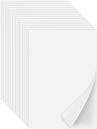 Outus 20 Pieces Iron-on Adhesive Sheets Double-Sided Press-on Patch Heat Melt Fabric Glue Sheet Permanent Fusible Adhesive Sheets, A4 Size, White in Saudi Arabia