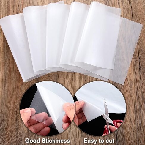 Outus 20 Pieces Iron-on Adhesive Sheets Double-Sided Press-on Patch Heat Melt Fabric Glue Sheet Permanent Fusible Adhesive Sheets, A4 Size, White in Saudi Arabia
