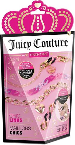 Make It Real Juicy Couture: Chic Links - 211 pcs, DIY Jewelry Kit, Design & Create Signature Jewelry, Customizable Locket, Tweens, Girls & Kids Ages 8+ in Saudi Arabia
