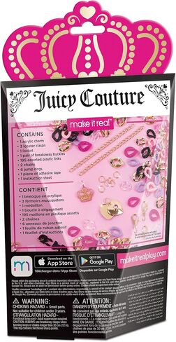 Make It Real Juicy Couture: Chic Links - 211 pcs, DIY Jewelry Kit, Design & Create Signature Jewelry, Customizable Locket, Tweens, Girls & Kids Ages 8+ in Saudi Arabia