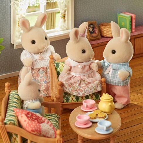 Calico Critters, Sweetpea Rabbit Family, Dolls, Dollhouse Figures, Collectible Toys, 3 inches in Saudi Arabia