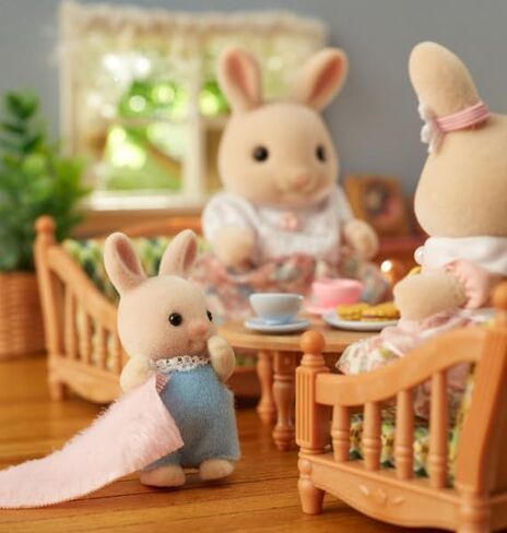 Calico Critters, Sweetpea Rabbit Family, Dolls, Dollhouse Figures, Collectible Toys, 3 inches in Saudi Arabia