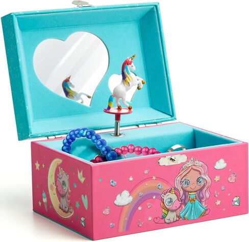 Pretty Me Unicorn Musical Jewelry Box for Kids - Unicorn Gifts for Little Girls, Toddlers, Ages 3-8, Best Young Princess Unicorn Toys Gift for 3, 4, 5, 6, 7, 8 Year Old Girl - Christmas Ideas - Music in Kuwait