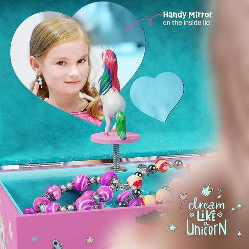 Pretty Me Unicorn Musical Jewelry Box for Kids - Unicorn Gifts for Little Girls, Toddlers, Ages 3-8, Best Young Princess Unicorn Toys Gift for 3, 4, 5, 6, 7, 8 Year Old Girl - Christmas Ideas - Music in Kuwait