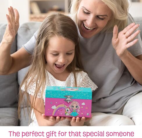 Pretty Me Unicorn Musical Jewelry Box for Kids - Unicorn Gifts for Little Girls, Toddlers, Ages 3-8, Best Young Princess Unicorn Toys Gift for 3, 4, 5, 6, 7, 8 Year Old Girl - Christmas Ideas - Music in Kuwait
