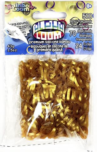 Rainbow Loom® Alpha Bands for Alpha Loom: Gold Rubber Bands with 24 C-Clips (500 Count) in Saudi Arabia