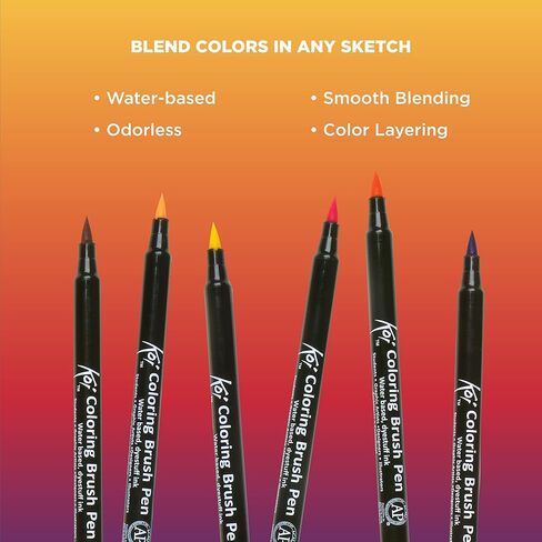 SAKURA Koi Colorless Blender Brush Set - Clear Watercolor Brush Pen - Colorless - 2 Pack in Saudi Arabia