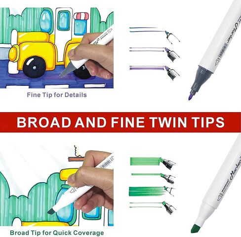 60 Colors Artist Alcohol Markers Dual Tip Art Markers Twin Sketch Markers Pens Permanent Alcohol Based Markers with Case for Adult Kids Coloring Drawing Sketching Card Making Illustration in Saudi Arabia