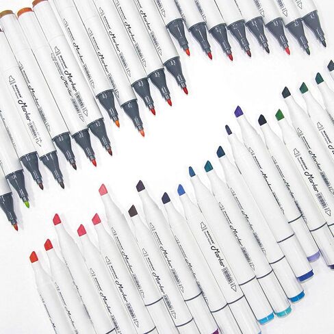 60 Colors Artist Alcohol Markers Dual Tip Art Markers Twin Sketch Markers Pens Permanent Alcohol Based Markers with Case for Adult Kids Coloring Drawing Sketching Card Making Illustration in Saudi Arabia
