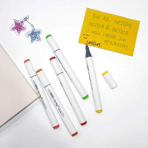 60 Colors Artist Alcohol Markers Dual Tip Art Markers Twin Sketch Markers Pens Permanent Alcohol Based Markers with Case for Adult Kids Coloring Drawing Sketching Card Making Illustration in Saudi Arabia