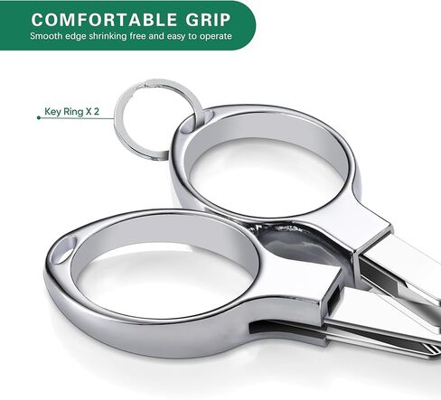 مقص قابل للطي، قطعتان من مقصات سلسلة المفاتيح، مقص رحلات سفر آمن ومحمول، قاطع تلسكوبي من الفولاذ المقاوم للصدأ يستخدم للمنزل والمكتب وصيد الأسماك in Kuwait