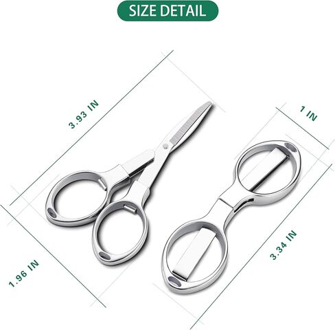 مقص قابل للطي، قطعتان من مقصات سلسلة المفاتيح، مقص رحلات سفر آمن ومحمول، قاطع تلسكوبي من الفولاذ المقاوم للصدأ يستخدم للمنزل والمكتب وصيد الأسماك in Kuwait