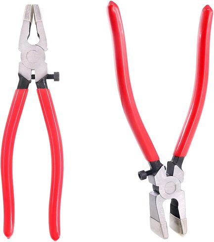 Swpeet 9Pcs Glass Cutter Tool Kit, Breaker Grozer Pliers and Curve Jaw Glass Running Pliers Kit with Rubber Tips, Pencil Oil Feed Carbide Tip Glass Cutter, 2Pcs Blades with Oil Dropper and Screwdrive in Saudi Arabia