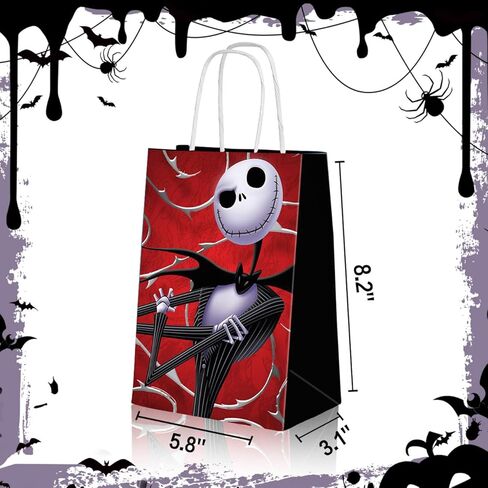 16 قطعة من زينة عيد الميلاد الكابوس هدايا الحفلات اكياس ورقية مع 4 انماط و8 انماط لوازم حفلات اعياد الميلاد للاولاد والبنات in Kuwait