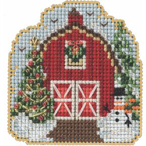 Mill Hill Winter Barn Beaded Counted Cross Stitch Ornament Kit 2022 Winter Holiday MH182233 in Saudi Arabia