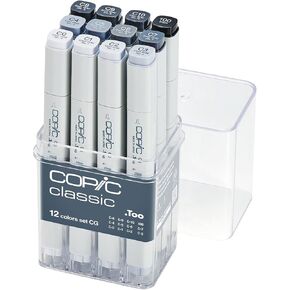 Copic Markers 12-Piece Cool Gray Set