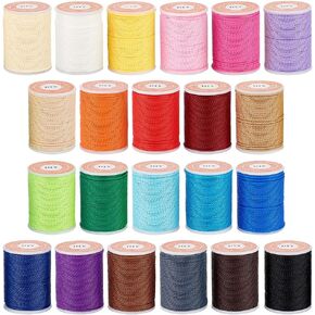 OLYCRAFT 60 Yard 10 Colors Braided Nylon Threads 0.04 Inch Nylon Beading String Cord Nylon Chinese Knotting Cord Mambo Thread with Spool for DIY Bracelets Necklace Jewelry Making
