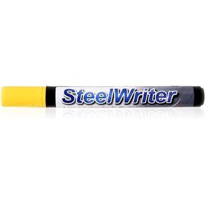 Metal Marking Paint Pen - Industrial Marker For Writing & Drawing on Steel and Metals - Washable Removable Paint Markers For Metal, Wet Erase Metal Paint, Yellow Paint Pen for Construction and Welders