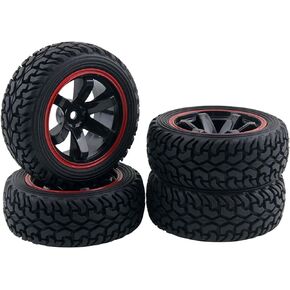 LAFEINA 1:10 Rally Car 75mm إطارات مطاطية وإطارات عجلات لسيارة 1/10 بمقياس HSP 94123 HPI Kyosho Tamiya RC على الطريق (أزرق)