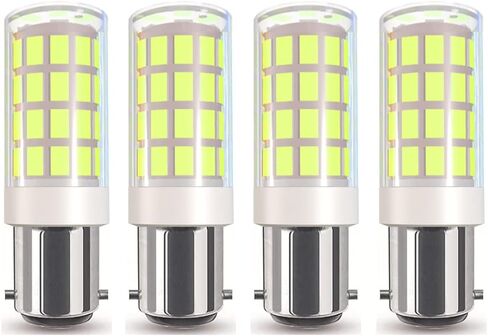 BA15D LED Bulb 15T7DC Base Sewing Machine Light Bulbs Double Contact Bayonet Base 120Volt for Kenmore, featherweigh,Singer,Brother,Antique,8W(80W Halogen Equivalent) 4-Pack(Warm White 3000K) in Kuwait