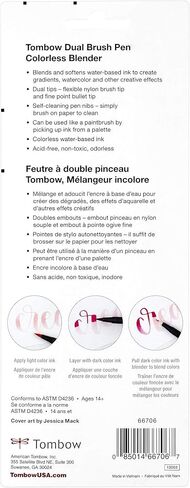 Tombow 66706 Dual Brush Pen Colorless Blender, 3-Pack. Colorless ink blends and softens colors in Saudi Arabia
