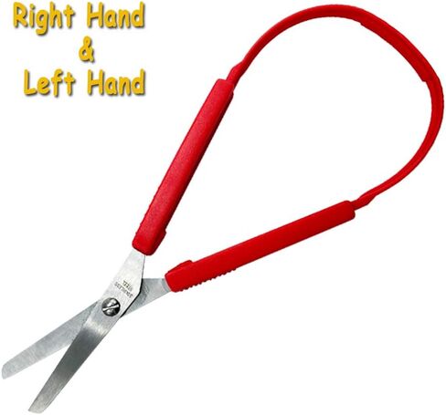 6 قطع من مقص حلقي، مقص قبضة ملون، مقص تكيفي ذاتي الفتح مقاس 8 انش لذوي الاحتياجات الخاصة، للاطفال والكبار (احمر/اصفر/ازرق) in Kuwait