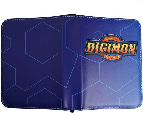 Leatherette 4 Pocket Trading Card Binder Album Holder Pages Folder Protector for Digimon Trading Cards Digital Monsters TCG - Toploading 3 Ring Zip Card Binder Album Digimon in Kuwait