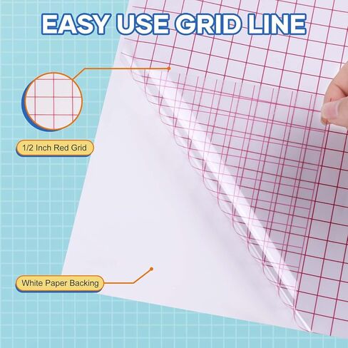 HTVRONT Transfer Tape for Vinyl - 12" x 10 FT Red Alignment Grid Clear Transfer Paper for Vinyl for Self Adhesive Vinyl - High Tack Transfer Tape for Cricut, for Signs Stickers Decals Walls Doors in Saudi Arabia