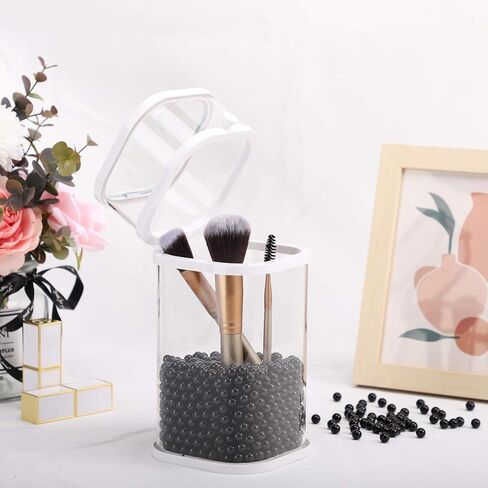Suream 7500Pcs No Hole Polished Beads for Makeup Brush Organizer, Round Shiny Pearls for Vase Filler, Durable Beads for Wedding Centerpiece, Table Scatter, Home Birthday Party, 4mm/0.15Inch Black in Saudi Arabia