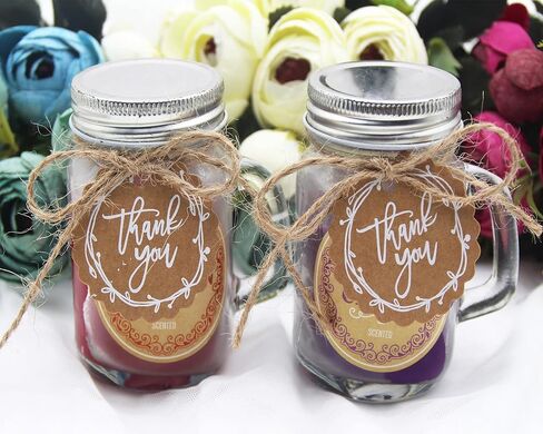 100 قطعة من علامات الهدايا ذات الكتابة على الجدران البيضاء، شكرًا لك مع سلسلة، بطاقات تعليق دائرية من ورق الكرافت مع خيوط الجوت بطول 100 قدم لحفلات الزفاف، وحفلات استقبال المولود الجديد، ومفضلات الحفلات (بني-2) in Kuwait