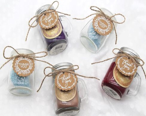 100 قطعة من علامات الهدايا ذات الكتابة على الجدران البيضاء، شكرًا لك مع سلسلة، بطاقات تعليق دائرية من ورق الكرافت مع خيوط الجوت بطول 100 قدم لحفلات الزفاف، وحفلات استقبال المولود الجديد، ومفضلات الحفلات (بني-2) in Kuwait