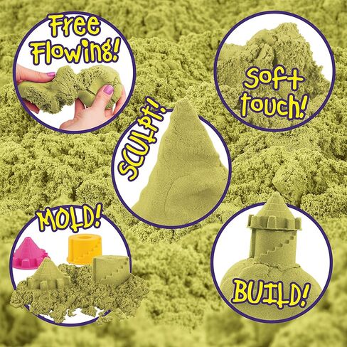 مجموعة أنشطة دلو الرمل بلاي ساند من كريتيف كيدز - معطر طبيعي 500 جم من الرمل 7 أدوات مصبوبة - تدفق حر وسهل اللعب بالرمل - مجموعة الرمل الحسي - هدية للأولاد والبنات من سن 3 سنوات فأكثر in Kuwait