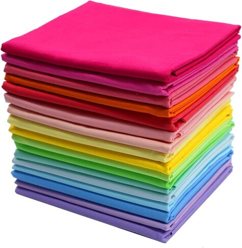 iNee Bright Solid Fat Quarters Quilting Fabric Bundles, 18 x 22 inches,(Bright Solids) in Kuwait