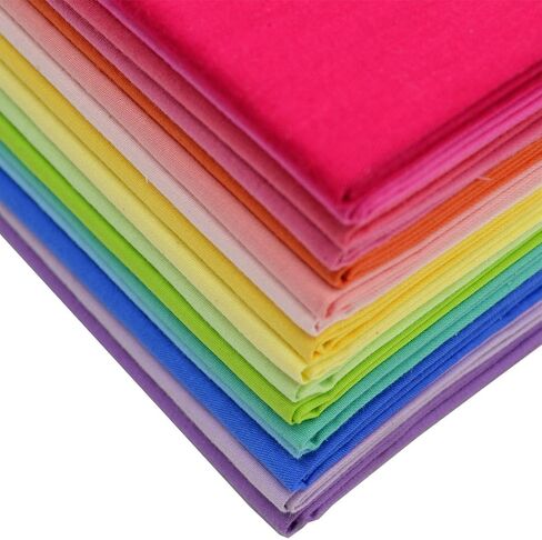 iNee Bright Solid Fat Quarters Quilting Fabric Bundles, 18 x 22 inches,(Bright Solids) in Kuwait