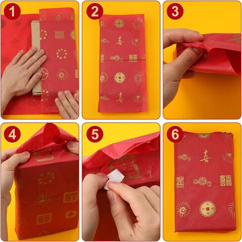 30PCS Chinese Tissue Paper, 19.69x13.78" Red Tissue Paper Chinese Styled New Year Tissue Paper Sheets with Chinese Elements for Gift Wrapping Crafts Making Wedding Birthday Party Baby Showers in Saudi Arabia