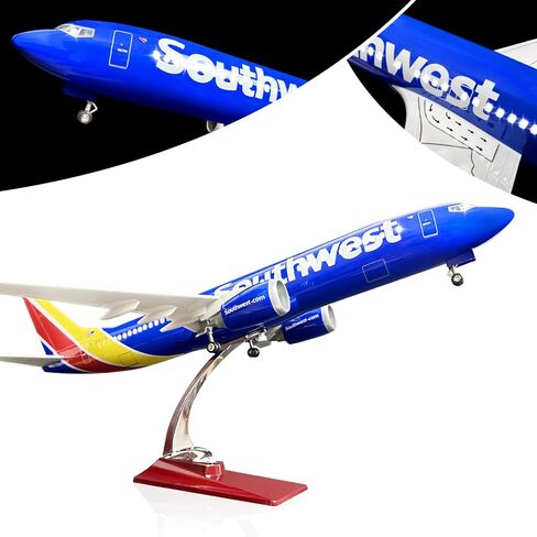 Bswath 1:80 Scale Model Airplane Southwest 737 Model Plane Model for Adults with LED Light Gift for Business/Birthday/Christmas in Saudi Arabia