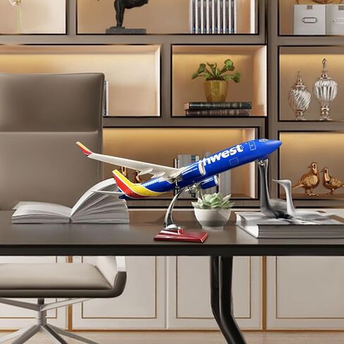 Bswath 1:80 Scale Model Airplane Southwest 737 Model Plane Model for Adults with LED Light Gift for Business/Birthday/Christmas in Saudi Arabia