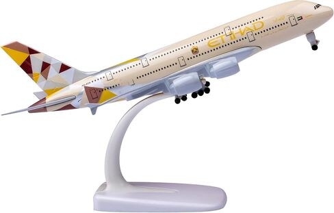 Bswath Model Airplane 1:300 Scale Model Etihad Airbus 380 Model Plane Metal Alloy Model for Gift and Decoration in Saudi Arabia