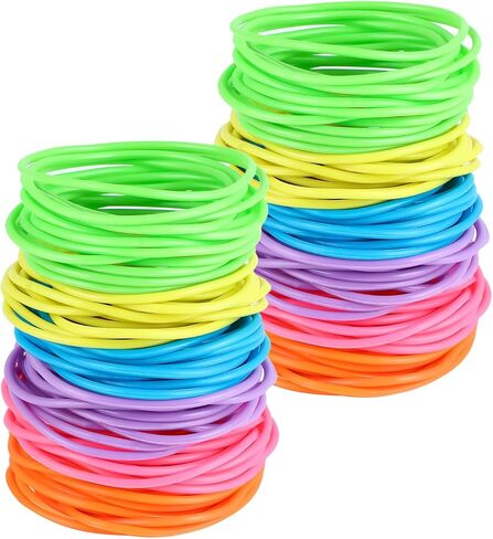 Tytroy Neon Rainbow Assorted Color Jelly Bracelets Birthday Party Favors Gifts - 144 piece - (144) in Kuwait