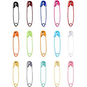 Craftdady 180Pcs 18 Colors Safety Pins 30mm Metal Clothing Trimming Fastening Clip Pin Needles for Sewing Quilting Craft Home Office Use Jewelry Making