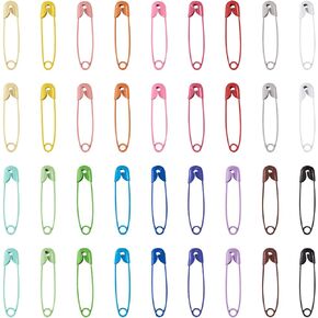 Craftdady 180Pcs 18 Colors Safety Pins 30mm Metal Clothing Trimming Fastening Clip Pin Needles for Sewing Quilting Craft Home Office Use Jewelry Making