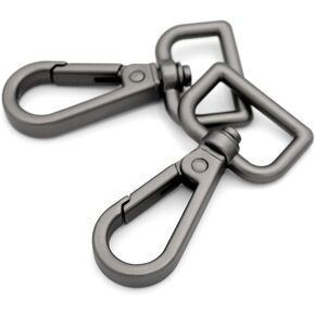 CRAFTMEMORE Matte Black Snap Hook Swivel Lobster Clasps Metal Push Gate Purse Clip Accessories SC21 (1 Inch, 2 Pack)